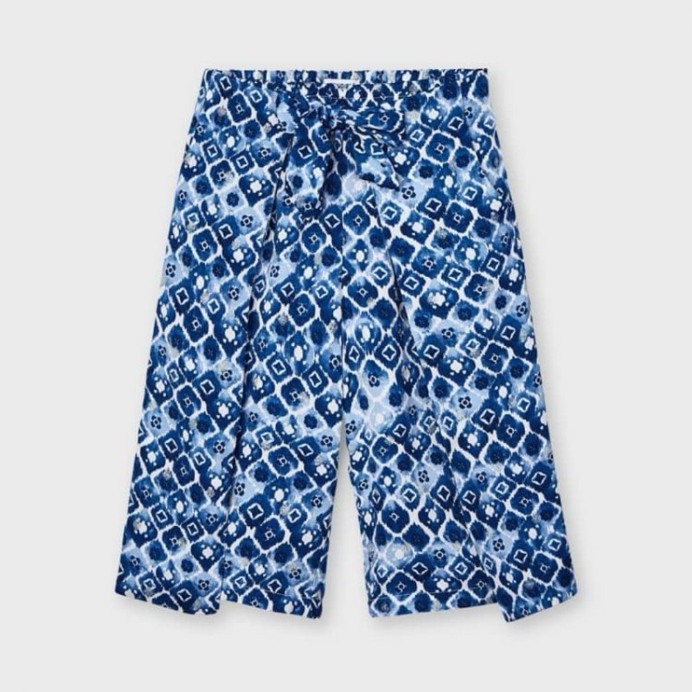 Size 6 Girls Mayoral Navy and White Patterned Kids Casual Pants